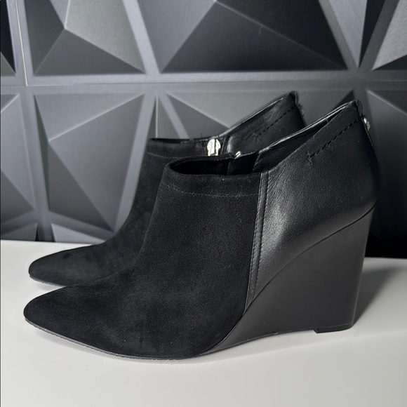 Vince Camuto Black Ankle Booties with Wedge Heel - Picture 1 of 7
